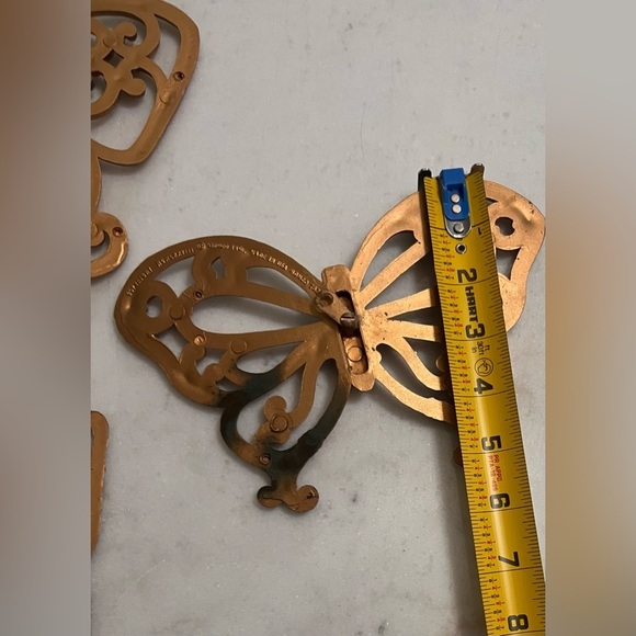 VTG MCM HOMCO 1970s Butterflies Set of 3 Faux Wood Wall Decor Kitchen Porch - Picture 5 of 8